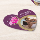 5周年記念パーティーピンクツーマリンリング写真 ペーパーコースター (アングル)