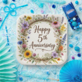 5周年記念パーティー用紙皿 結婚5周年 ペーパープレート (パーティー)