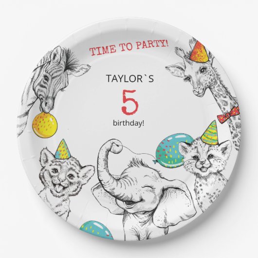 5周年記念パーティー紙プレート ペーパープレート (正面)