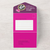 5周年記念ピンクトルマリン Dinner Menu ご招待のご返事 オールインワン招待状 (外側)