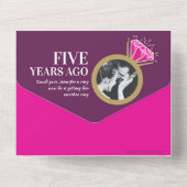 5周年記念ピンクトルマリン Dinner Menu ご招待のご返事 オールインワン招待状 (裏面)