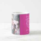 5周年記念ピンク·トルマリン·ハートカスタム写真 コーヒーマグカップ (中央)