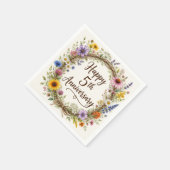 5周年記念ペーパーナプキン 五度目の結婚記念日パーティー スタンダードカクテルナプキン (角)