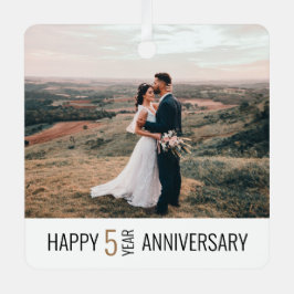 5周年記念写真ギフト記念 メタルオーナメント