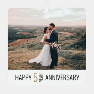 5周年記念写真ギフト記念 メタルオーナメント