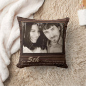 5周年記念写真結婚ギフト名の作成 クッション (ブランケット)