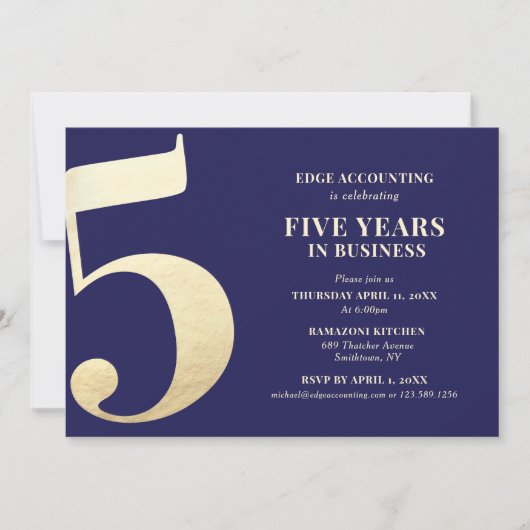 5周年記念招待状 招待状 (正面)