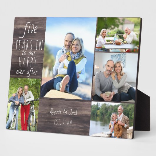 5周年記念撮影結婚後Happy Ever フォトプラーク (側面)