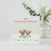 5周年記念木製ハート 招待状 (スタンド正面)