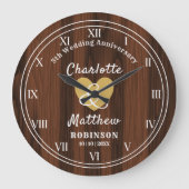 5周年記念結婚ギフト大パーソナライズされたC ラージ壁時計 (正面)