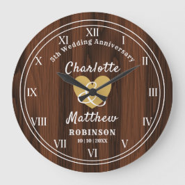 5周年記念結婚ギフト大パーソナライズされたC ラージ壁時計