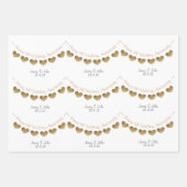 5周年記念結婚ハート ラッピングペーパーシート (正面3)