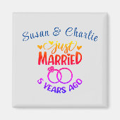 5周年記念結婚名前をカスタムする マグネット (正面)