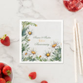 5周年記念結婚白デイジー スタンダードカクテルナプキン (インサイチュ)