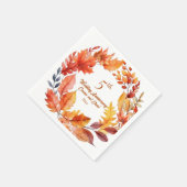 5周年記念結婚秋フローラ スタンダードカクテルナプキン (角)