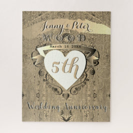 5周年記念結婚「ウッド」ジグソーパズル ジグソーパズル