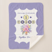 5周年記念花は永遠に紫 シェルパブランケット (正面)