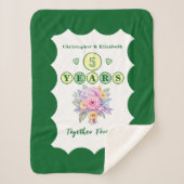 5周年記念花は永遠に緑 シェルパブランケット (正面)