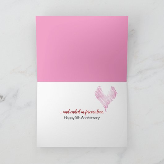 5周年記念靴紐ハートとスニーカー カード (内部)