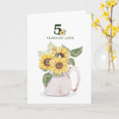 5周年記念 ヒマワリ 5年間の愛 カード (黄色い花)