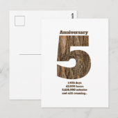 5周年記念 - 木の周年記念節目 ポストカード (正面/裏面)