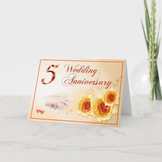 5周年記念 結婚 カード (正面)