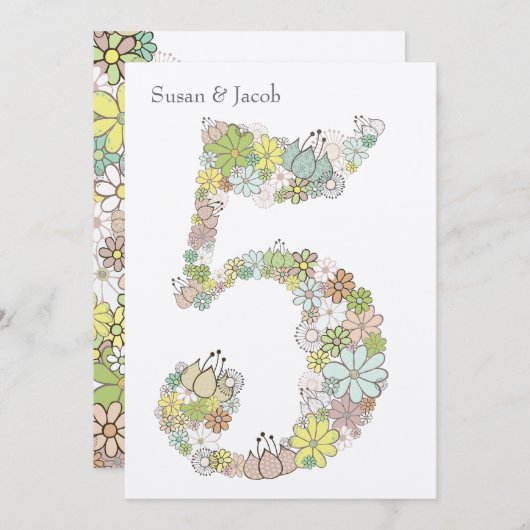 5周年 ウッドウェディング オーダーメイド 招待状 (正面/裏面)