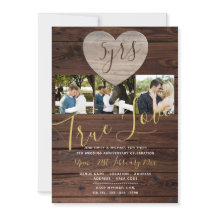 5周年 ウッド アニバーサリー フォト ラスティック インビテ