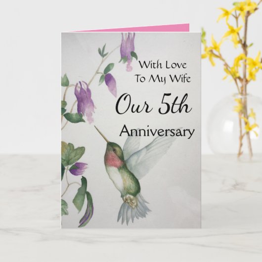 『5周年』 カード (黄色い花)