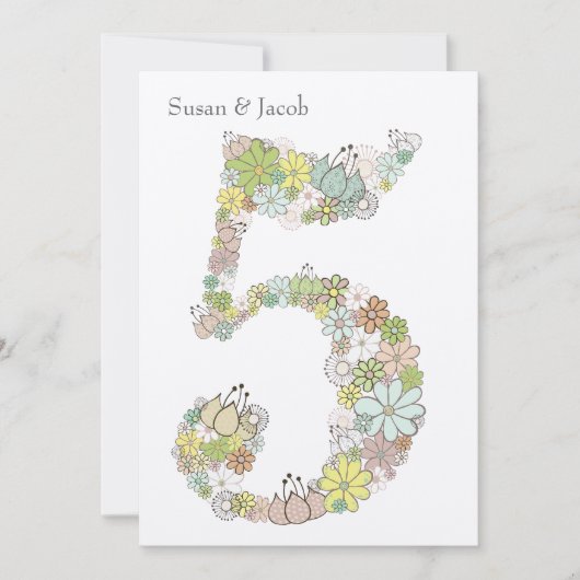 5周年 木婚式 カスタム招待状 招待状 (正面)