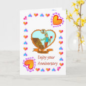 5周年　木製のカード カード (黄色い花)