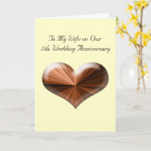 5周年 結婚記念日 カード 木製 (黄色い花)