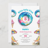 5夏の5回目の誕生日パーティーに飛び込む 招待状 (正面)