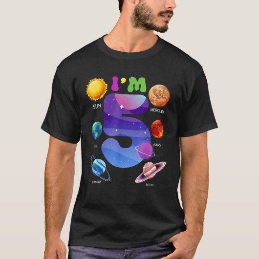 5太陽の歳かわいいシステム惑星 Tシャツ (正面)