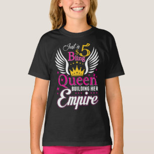 5女性きらきら光る女性用クイーンパパラッチ Tシャツ