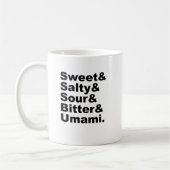 5好み|の甘く塩辛く酸っぱい苦いの及びUmami コーヒーマグカップ (左)