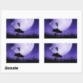 5妖精のシルエット2 長方形シール (シート)