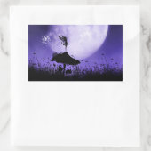 5妖精のシルエット2 長方形シール (バッグ)