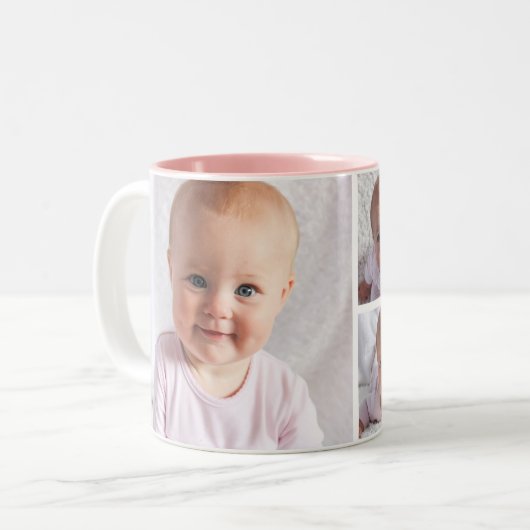 5孫の写モノグラムのパーソナライズされた真 ツートーンマグカップ (正面左)