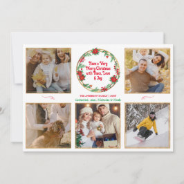 5家族写真メリーモダンクリスマスホリデーカード シーズンカード