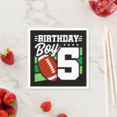 5年オールドサッカーパーティーテーマ5th誕生日ボーイ スタンダードカクテルナプキン (インサイチュ)