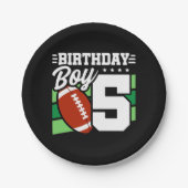 5年オールドサッカーパーティーテーマ5th誕生日ボーイ ペーパープレート (正面)