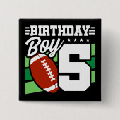 5年オールドサッカーパーティーテーマ5th誕生日ボーイ 缶バッジ (正面)
