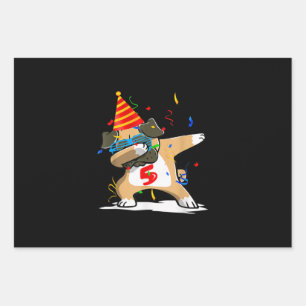 5年ダビングパグドッグ恋人誕生日 ラッピングペーパーシート