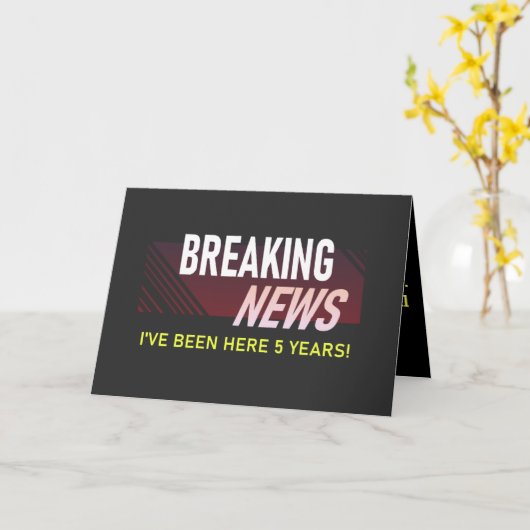 5年勤務おめでとう 5年目の社員感謝 カード (黄色い花)