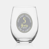 5年勤続記念会社 ステムなしワイングラス (正面)