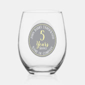 5年勤続記念会社 ステムなしワイングラス (裏面)
