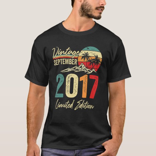 5年古いヴィンテージ2017年9月5日誕生日 Tシャツ (正面)