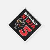 5年古空手忍者パーティーキッズ5th誕生日 スタンダードカクテルナプキン (角)