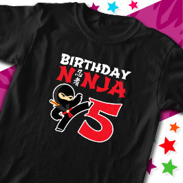 5年古空手忍者パーティーキッズ5th誕生日 tシャツ